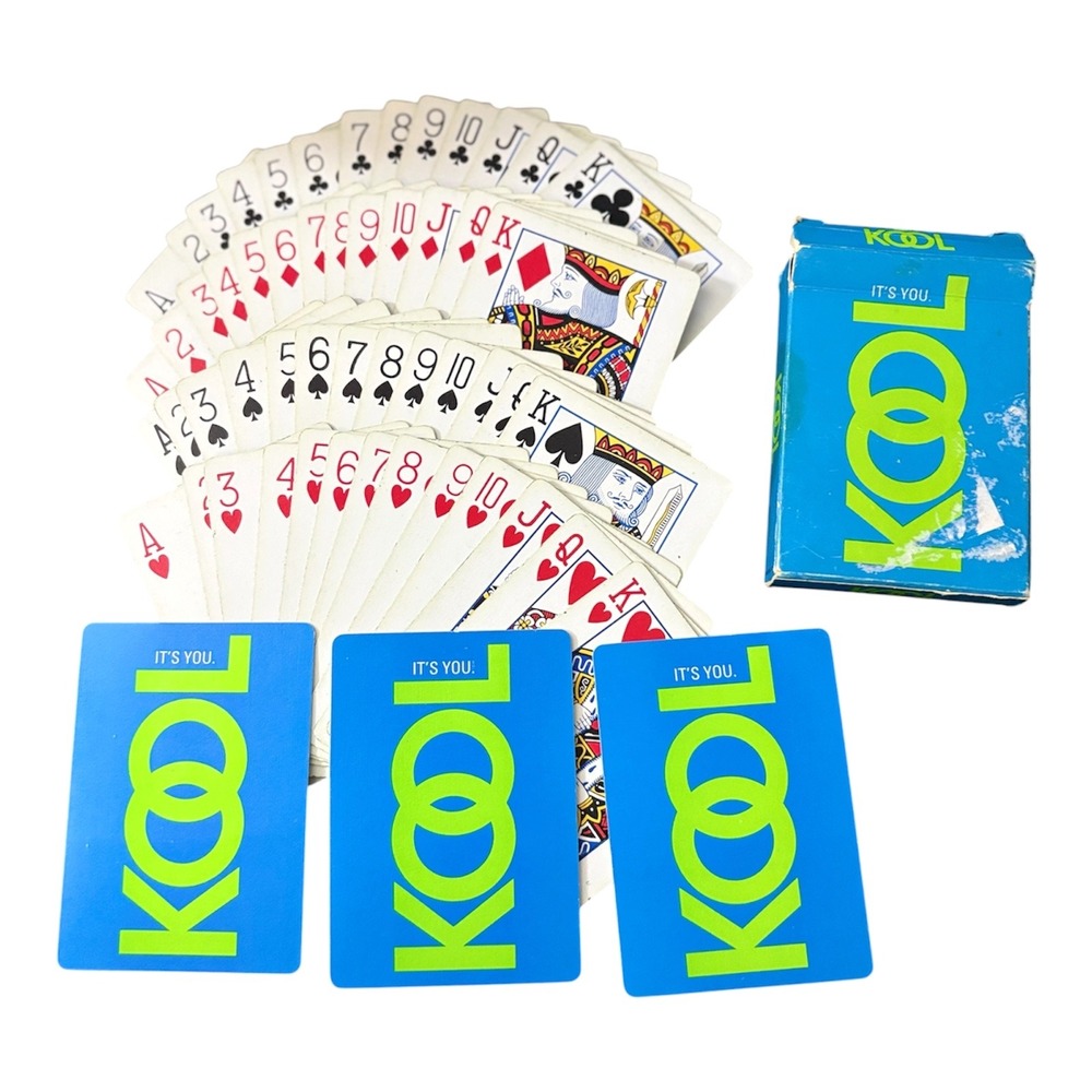 VTG KOOL Cigarette Playing Cards Full Deck w/ Jokers‎ & NIB Walgreens.Jobs Cards